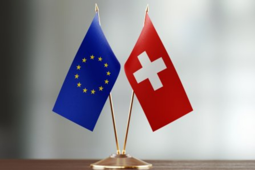Swiss and EU flags together